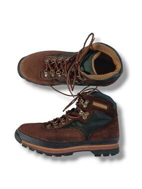 Timberland Women's Euro Hiker Boots Leather Lace Up Brown Hiking 95354 Size 9.5